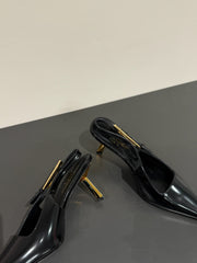 LEE SLINGBACK PUMPS 75 MM IN BLACK PATENT CALFSKIN