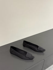 POPPY BALLET FLATS IN BLACK SILK