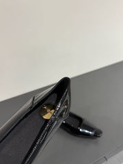 POPPY BALLET FLATS IN BLACK GLOSSY LAMBSKIN