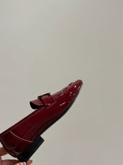 TRIOMPHE LOAFERS IN MAROON RED PATENT CALFSKIN