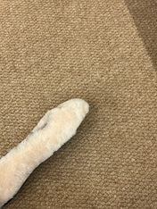 PRADA 26S SHEARLING BALLET FLATS IN CREAM WHITE
