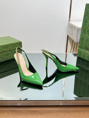 GG SIGNORIA SLINGBACK PUMP GREEN LAMBSKIN