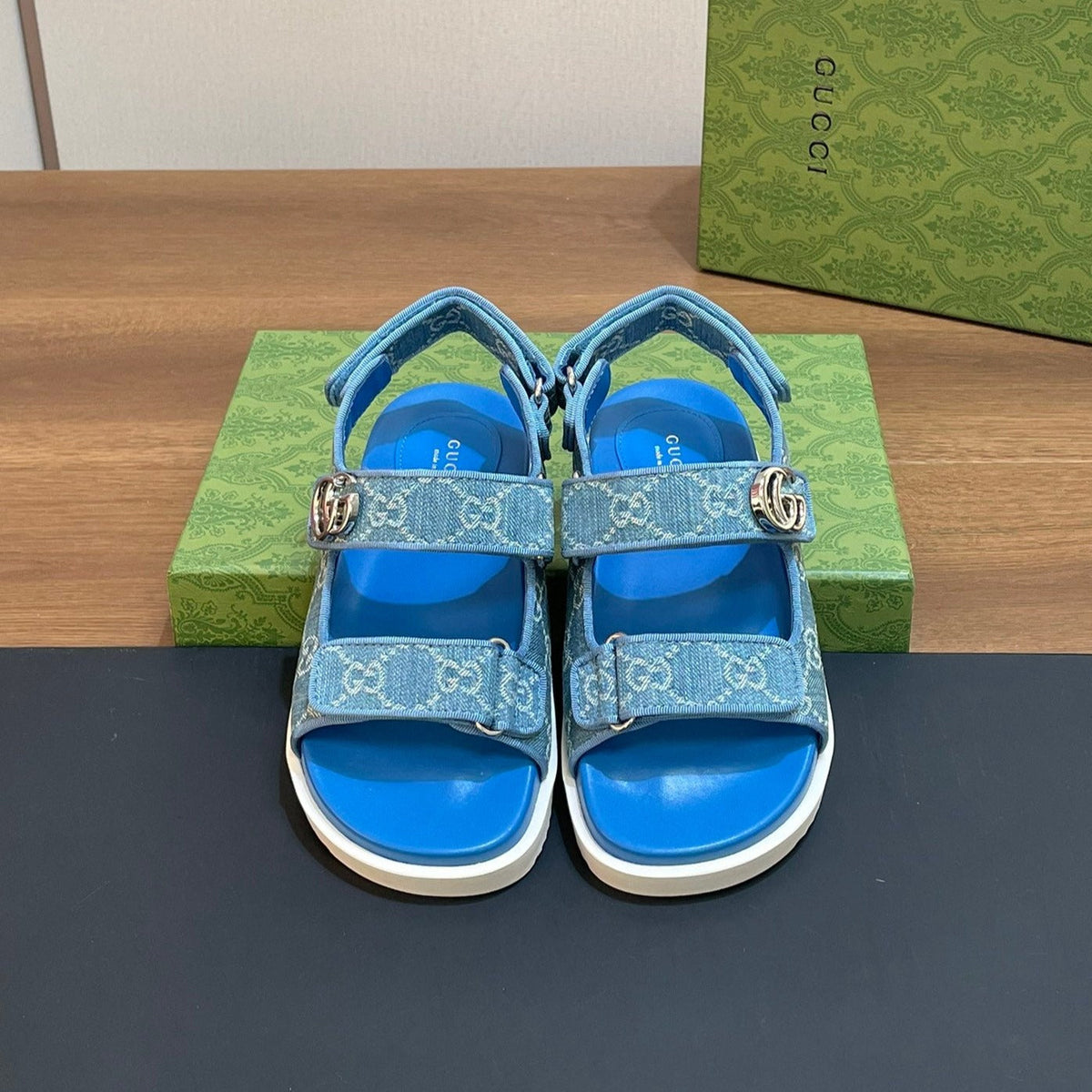 GG  SANDAL WITH DOUBLE G SKY CARO LAMBSKIN