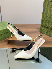 GG SIGNORIA SLINGBACK PUMP WHITE LAMBSKIN