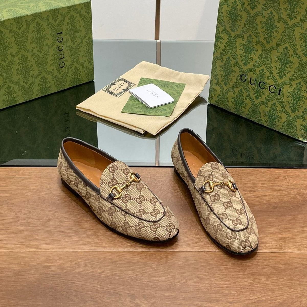 GG JORDAAN LOAFER LIGHT BROWN WOVEN FABRIC