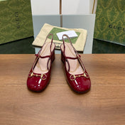 GG HORSEBIT PUMP SCARLET LAMBSKIN