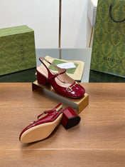 GG HORSEBIT PUMP SCARLET LAMBSKIN