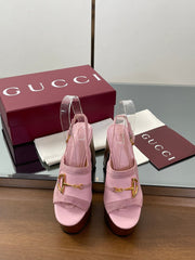 HIGH HEEL SANDALS 13 CM IN PINK CALFSKIN MIX SUEDUE GOLD HARDWARE