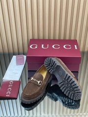 GG WOMEN'S HORSEBIT LOAFERS IN DARK BROWN SUEDE