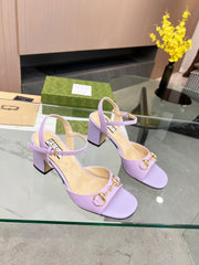 GG HIGH HEELS SANDALS 60 IN PURPLE LAMBSKIN