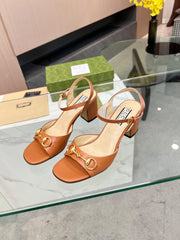 GG HIGH HEELS SANDALS 60 IN ORANGE LAMBSKIN