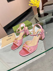 GG HIGH HEELS SANDALS 60 IN SHINY PINK LAMBSKIN