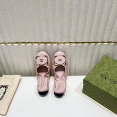 GG BALLET SUPER SLIM PASTEL PINK LAMBSKIN