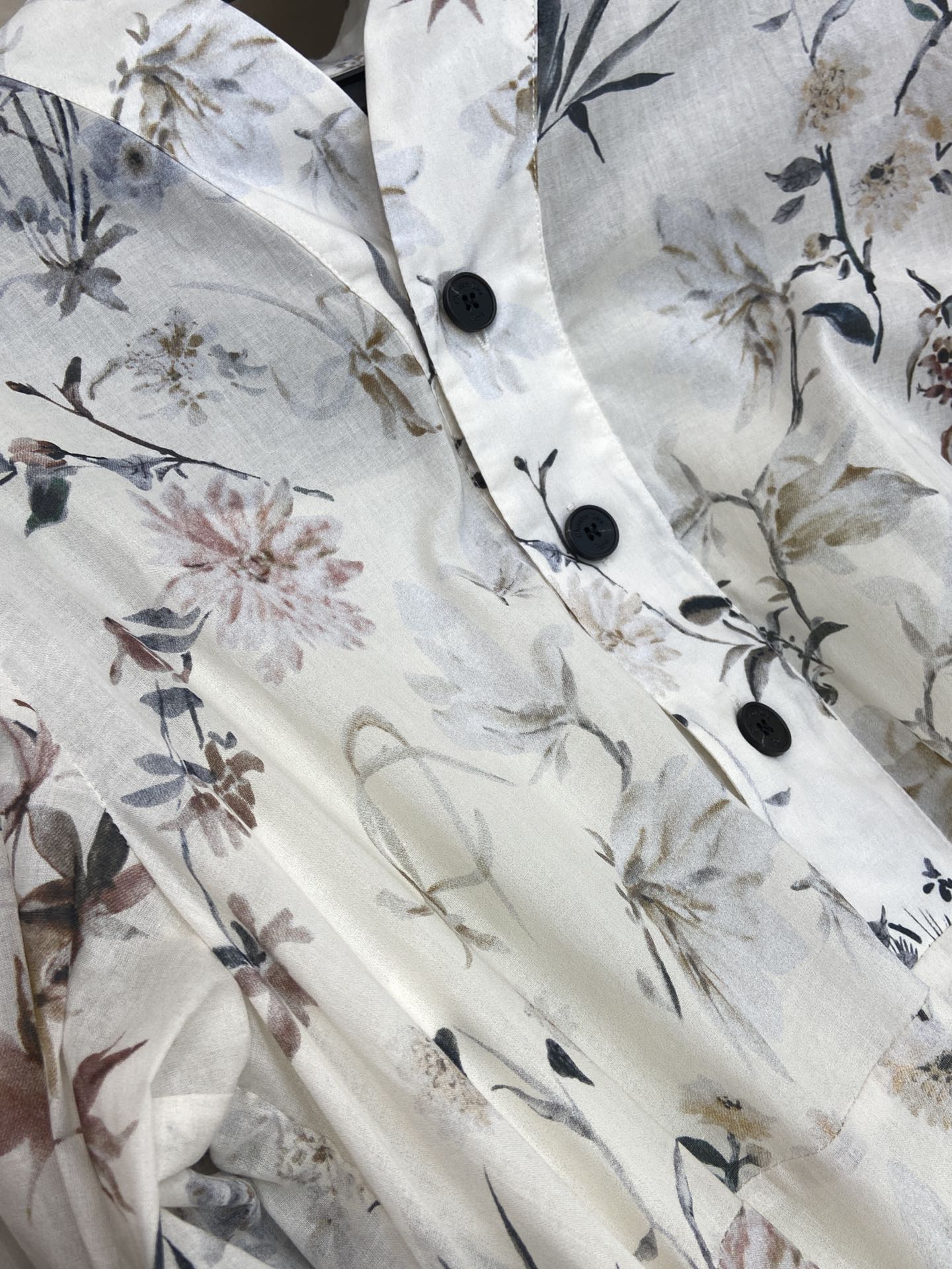 BUTTON DOWN V NECK DRESS 25S IN COTTON 266182