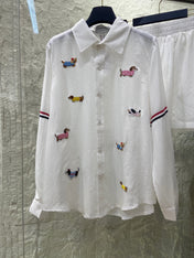 THOM INSPIRED SHIRT SET WITH DOG PRINT25S IN OXFORD COTTON 266228