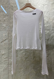 OFF SHOULDER LOGO T SHIRT 25S IN KATUN 266105