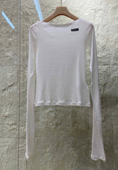 OFF SHOULDER LOGO T SHIRT 25S IN KATUN 266105