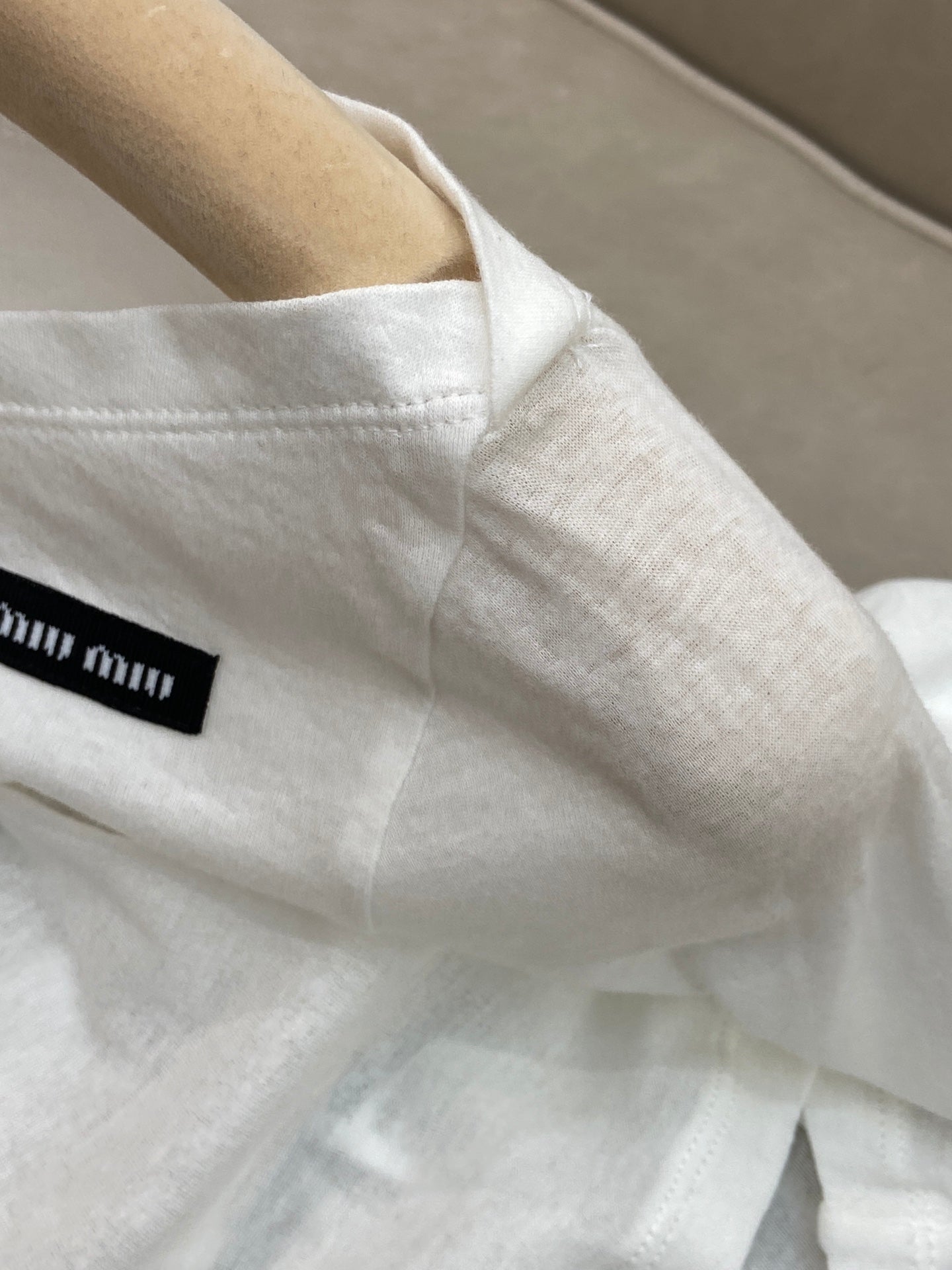 OFF SHOULDER LOGO T SHIRT 25S IN KATUN 266105