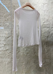 OFF SHOULDER LOGO T SHIRT 25S IN KATUN 266105