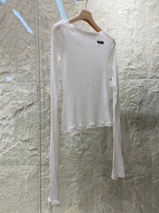 OFF SHOULDER LOGO T SHIRT 25S IN KATUN 266105