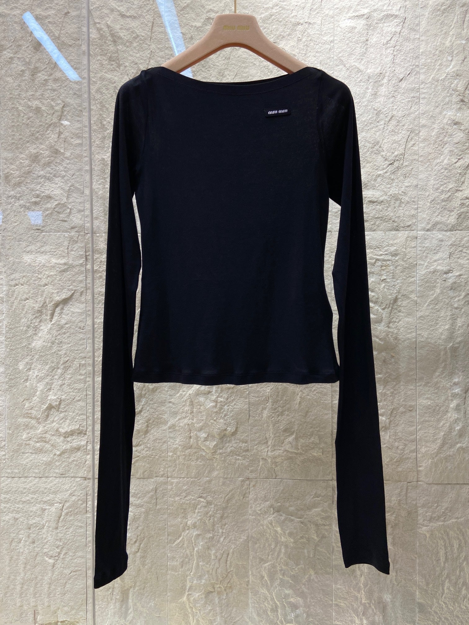 OFF SHOULDER LOGO T SHIRT 25S IN KATUN 266111