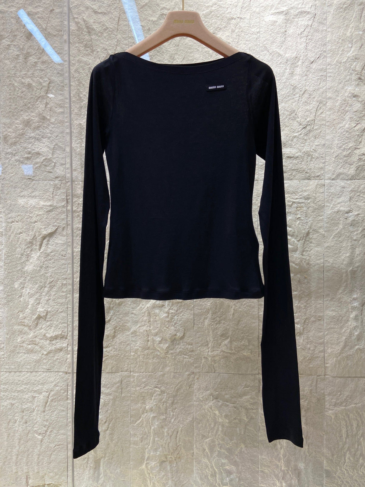 OFF SHOULDER LOGO T SHIRT 25S IN KATUN 266111