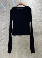 OFF SHOULDER LOGO T SHIRT 25S IN KATUN 266111