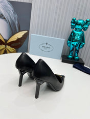 HIGH-HEEL PUMPS IN BLACK SHEEPSKIN