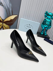 HIGH-HEEL PUMPS IN BLACK SHEEPSKIN