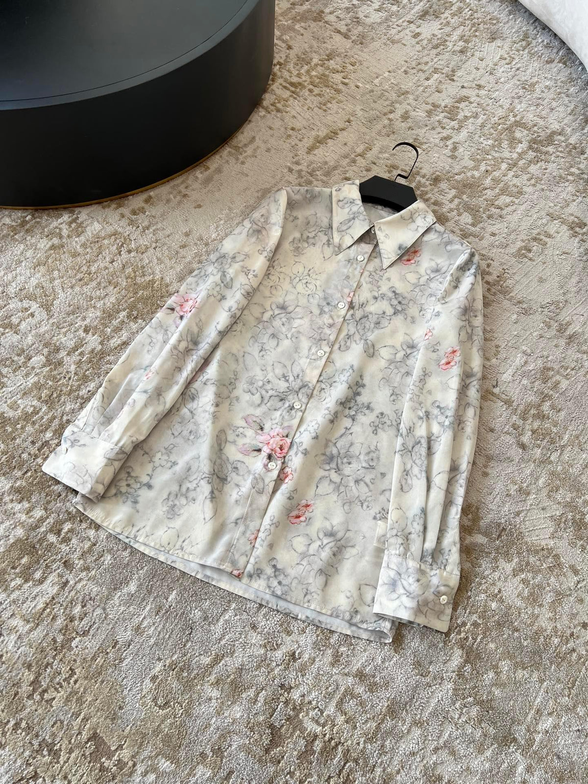 CHANEL LONG-SLEEVE PRINTED SHIRT IN SOFT FABRIC