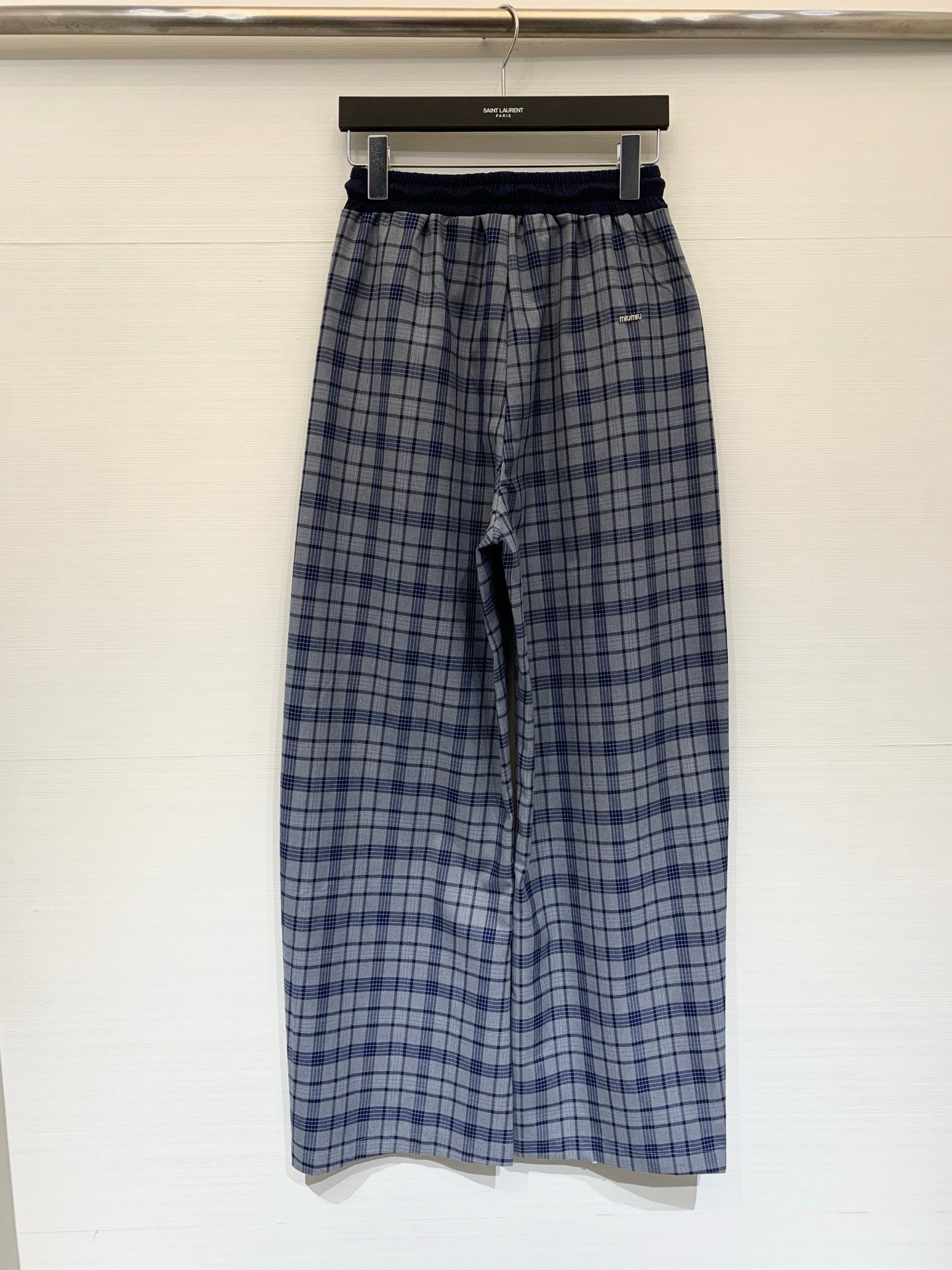 MIUMIU 26S PLAID DRAWSTRING PANTS 942