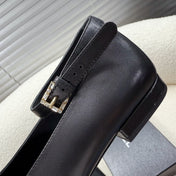 MARY JANE SHOES BLACK LAMBSKIN WITH BOW