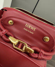 LOEWE 25S MEDIUM MADRID BAG 23 IN CHERRY RED CALFSKIN GOLD HARDWARE