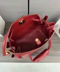 LOEWE 25S MEDIUM MADRID BAG 23 IN CHERRY RED CALFSKIN GOLD HARDWARE