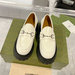 GG LOAFER WITH HORSEBIT WHITE CALFSKIN
