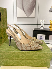 HORSEBIT SLINGBACK 105 IN TAN BEIGE CANVAS