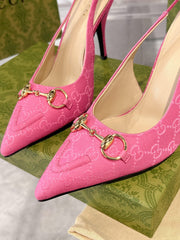 HORSEBIT SLINGBACK 105 IN PINK CANVAS