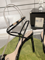 GG 105 STRAPPY SANDAL BLACK CALFSKIN
