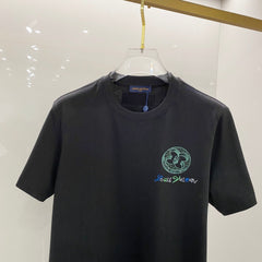 LV T-SHIRT BLACK COTTON HAND-PAINTED LOGO 238850