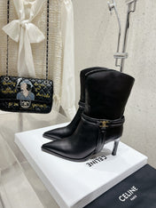 VERNEUIL ANKLE BOOT WITH TRIOMPHE IN BLACK CALFSKIN