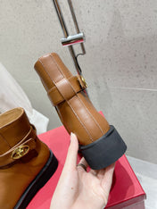 VLOGO SIGNATURE COPPER BROWN CALFSKIN ANKLE BOOT 30MM