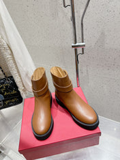 VLOGO SIGNATURE COPPER BROWN CALFSKIN ANKLE BOOT 30MM