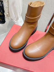 VLOGO SIGNATURE COPPER BROWN CALFSKIN ANKLE BOOT 30MM