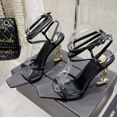 HIGH-HEEL 85 MM SANDAL MULE IN BLACK SILK