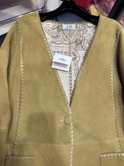 HERMES 25S MIDI SUEDE COAT 162