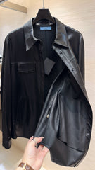 PRADA 25S LEATHER SHIRT JACKET 451