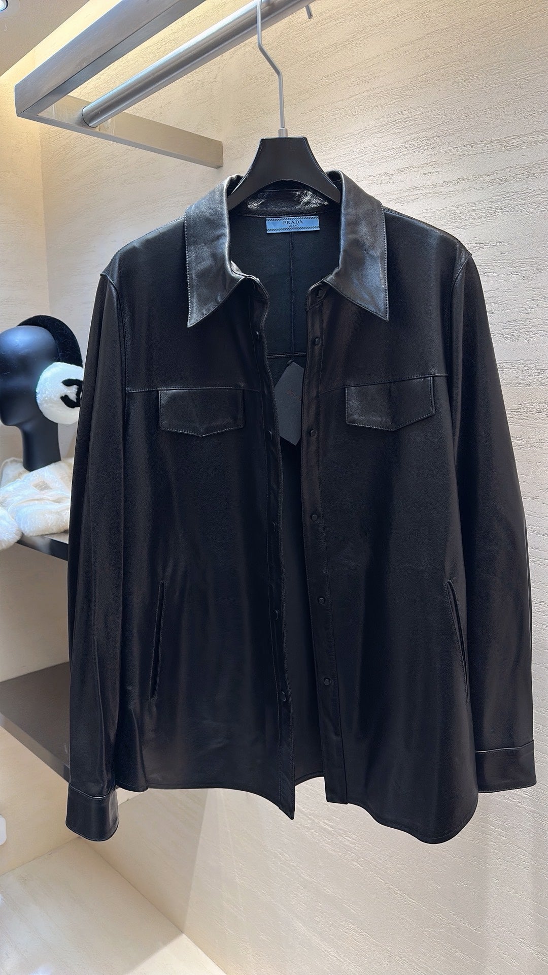 PRADA 25S LEATHER SHIRT JACKET 451