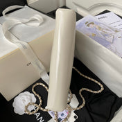 CHANEL 25S TOP HANDLE 20 CM IN CREAM WHITE LAMBSKIN