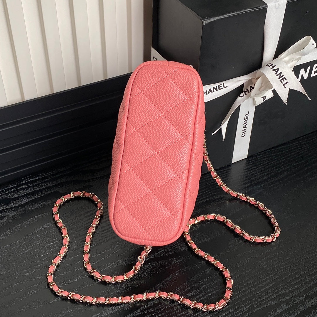 HOBO BAG 21 IN FROLY PINK GRAINED CALFSKIN GOLD HARDWARE