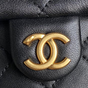 BUCKET BACKPACK 24 IN BLACK LAMBSKIN GOLD HARDWARE